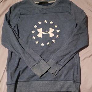 Under Armour Men's Navy Crewneck Sweatshirt with White Logo
